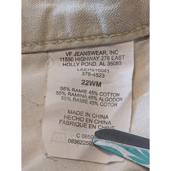 Vintage Riveted By Lee Womens Mom Jean Cargo Shorts Beige Size 22WM 5 In Inseam - Picture 7 of 7